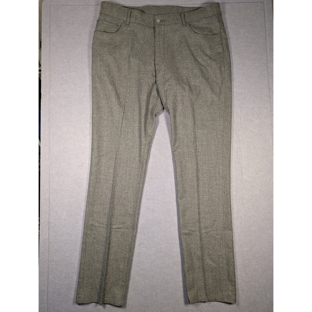 Peter Millar Trousers Mens 35 Grey Crown Crafted Italian Merino Wool Pants EUC